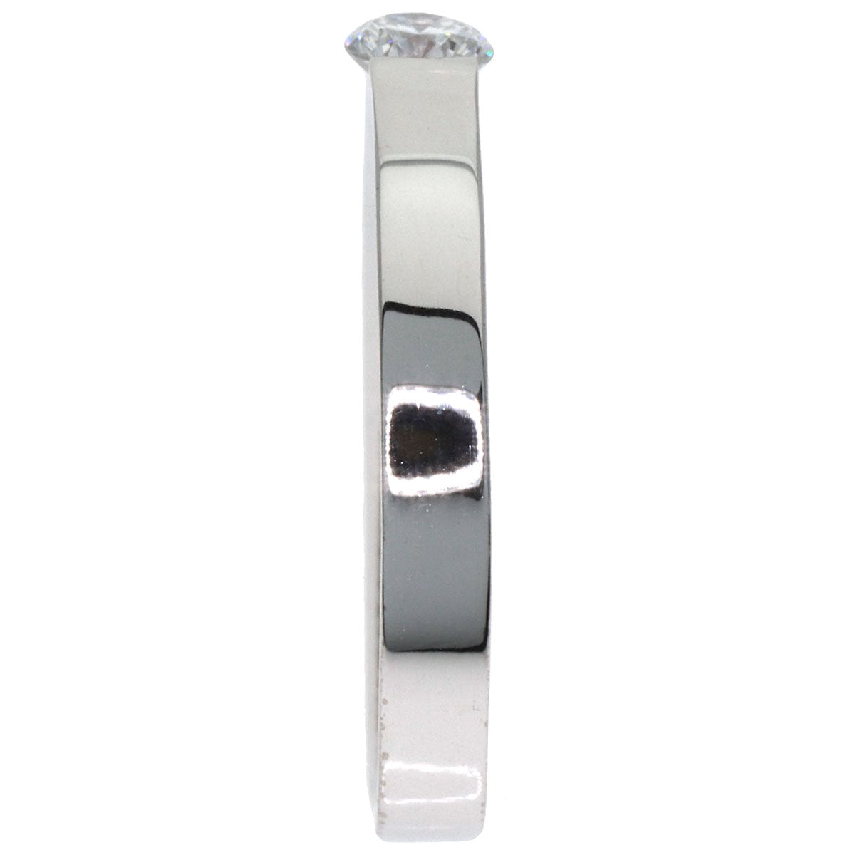 CARTIER Date with Diamond #50 Ring K18 White Gold Ladies [Used]