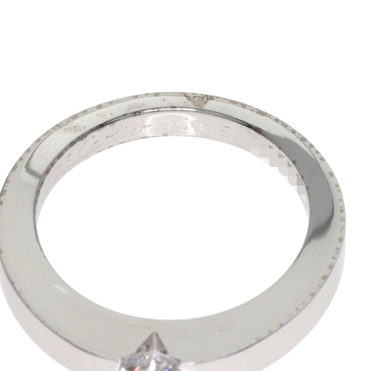 CARTIER Date with Diamond #50 Ring K18 White Gold Ladies [Used]