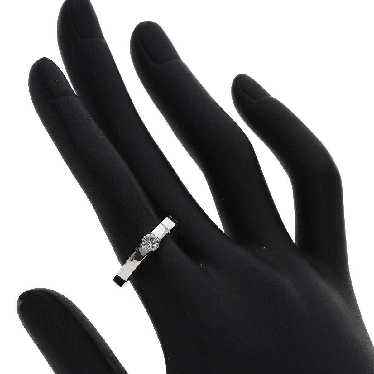 CARTIER Date with Diamond #50 Ring K18 White Gold Ladies [Used]