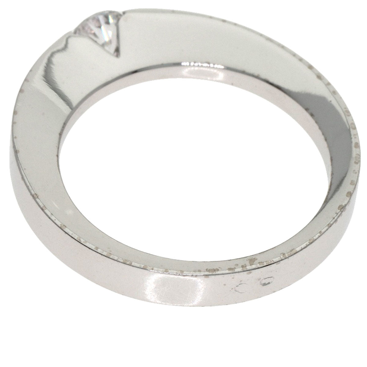 CARTIER Date with Diamond #50 Ring K18 White Gold Ladies [Used]