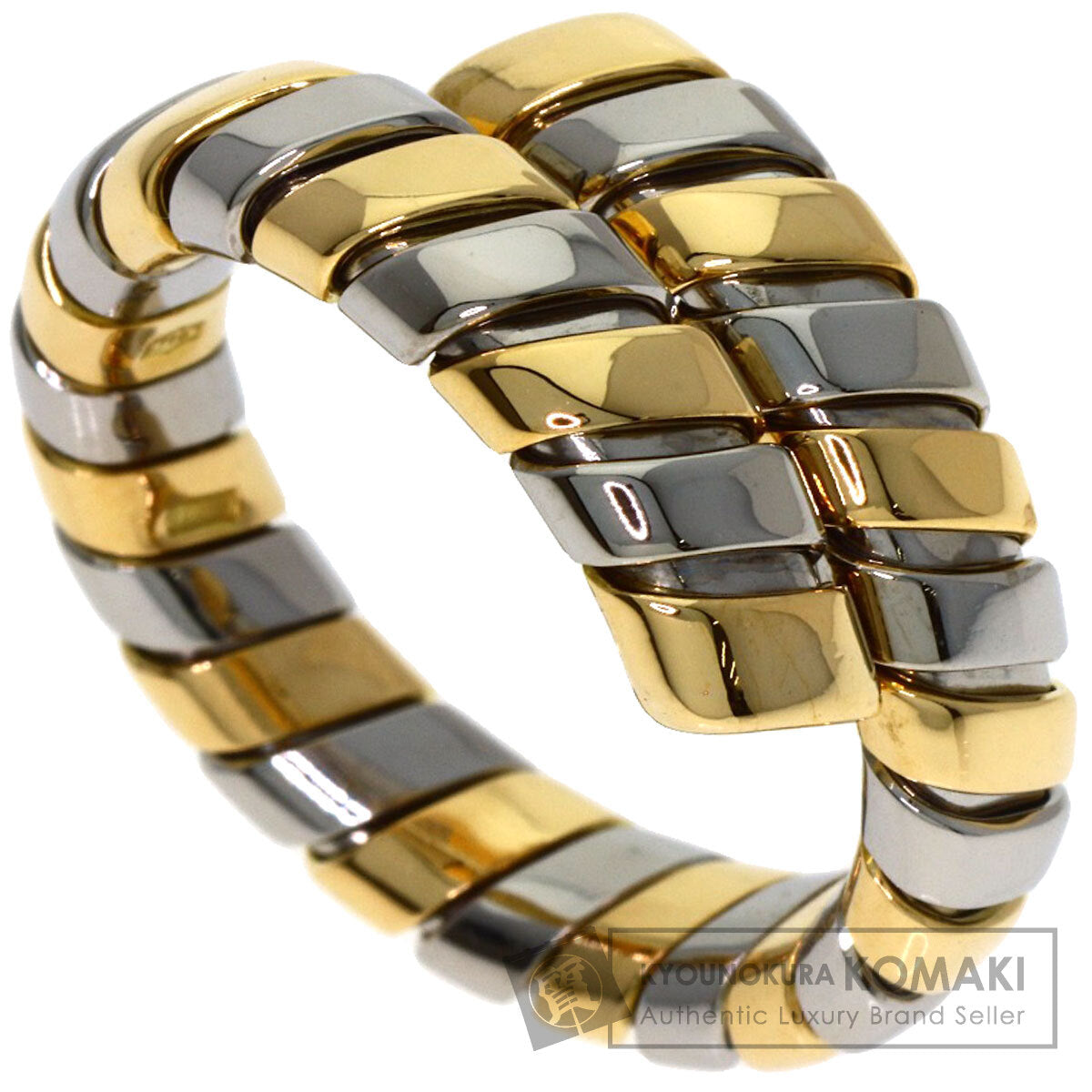BVLGARI Tubogas Ring K18 Yellow Gold Stainless SteelLadies [Used]