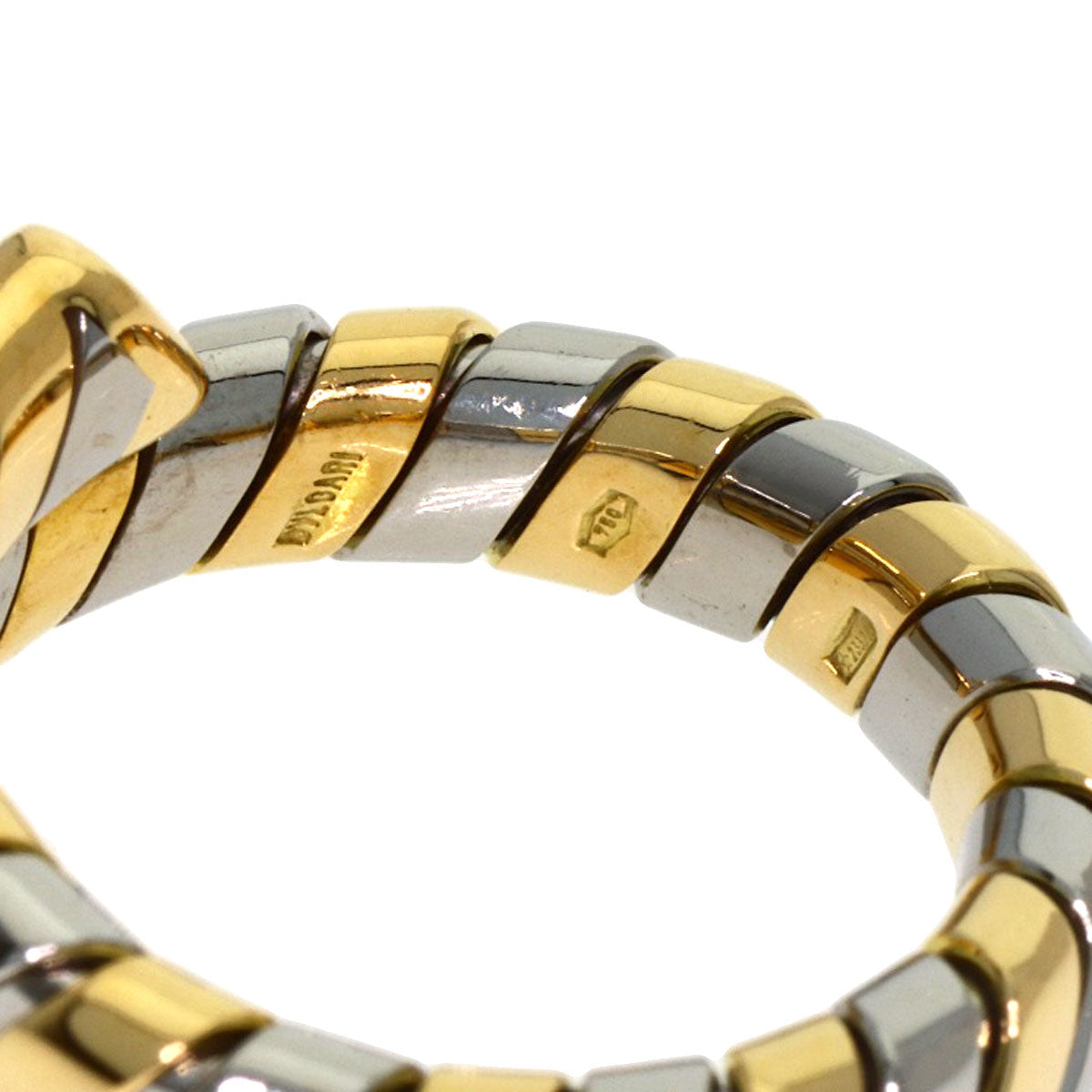 BVLGARI Tubogas Ring K18 Yellow Gold Stainless SteelLadies [Used]