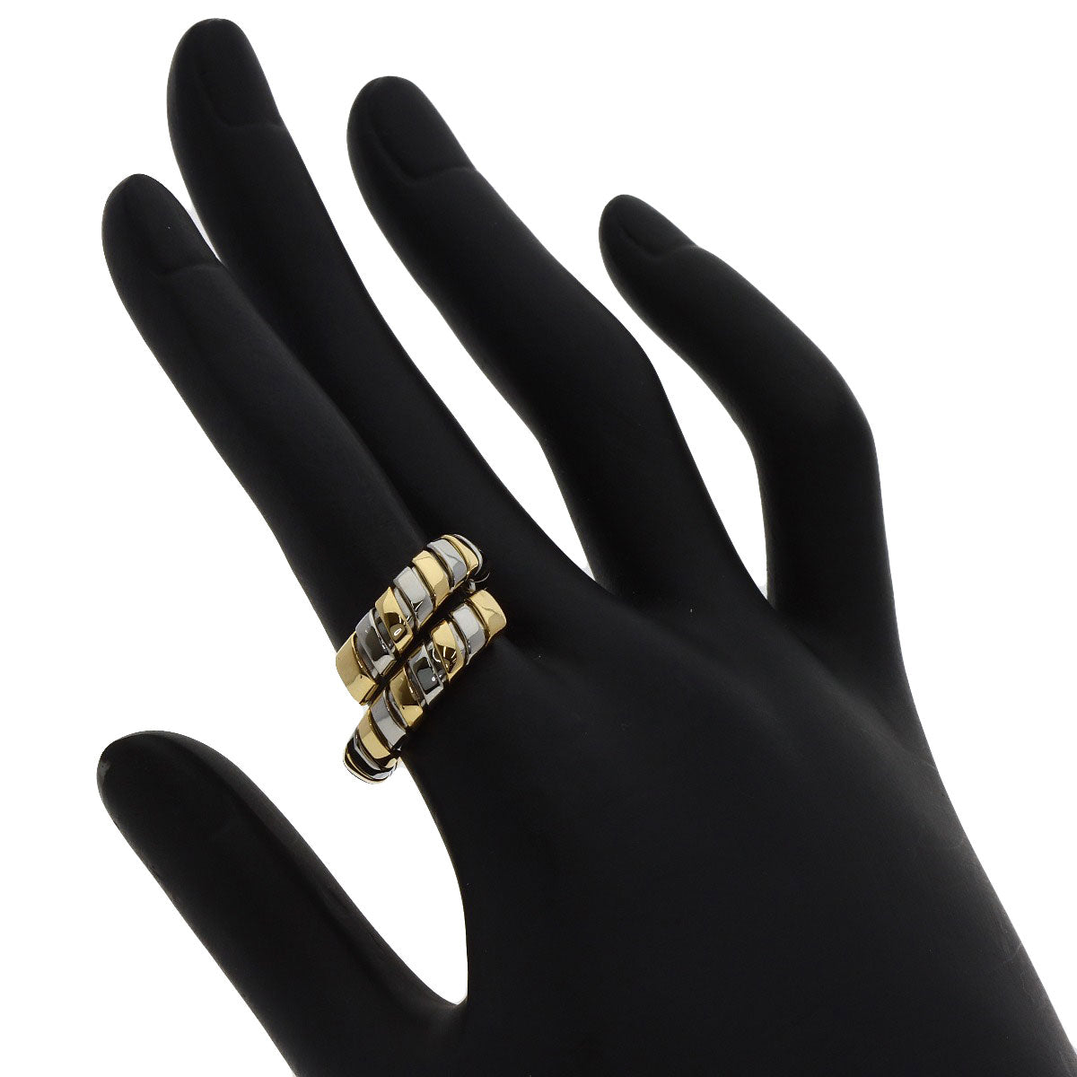 BVLGARI Tubogas Ring K18 Yellow Gold Stainless SteelLadies [Used]