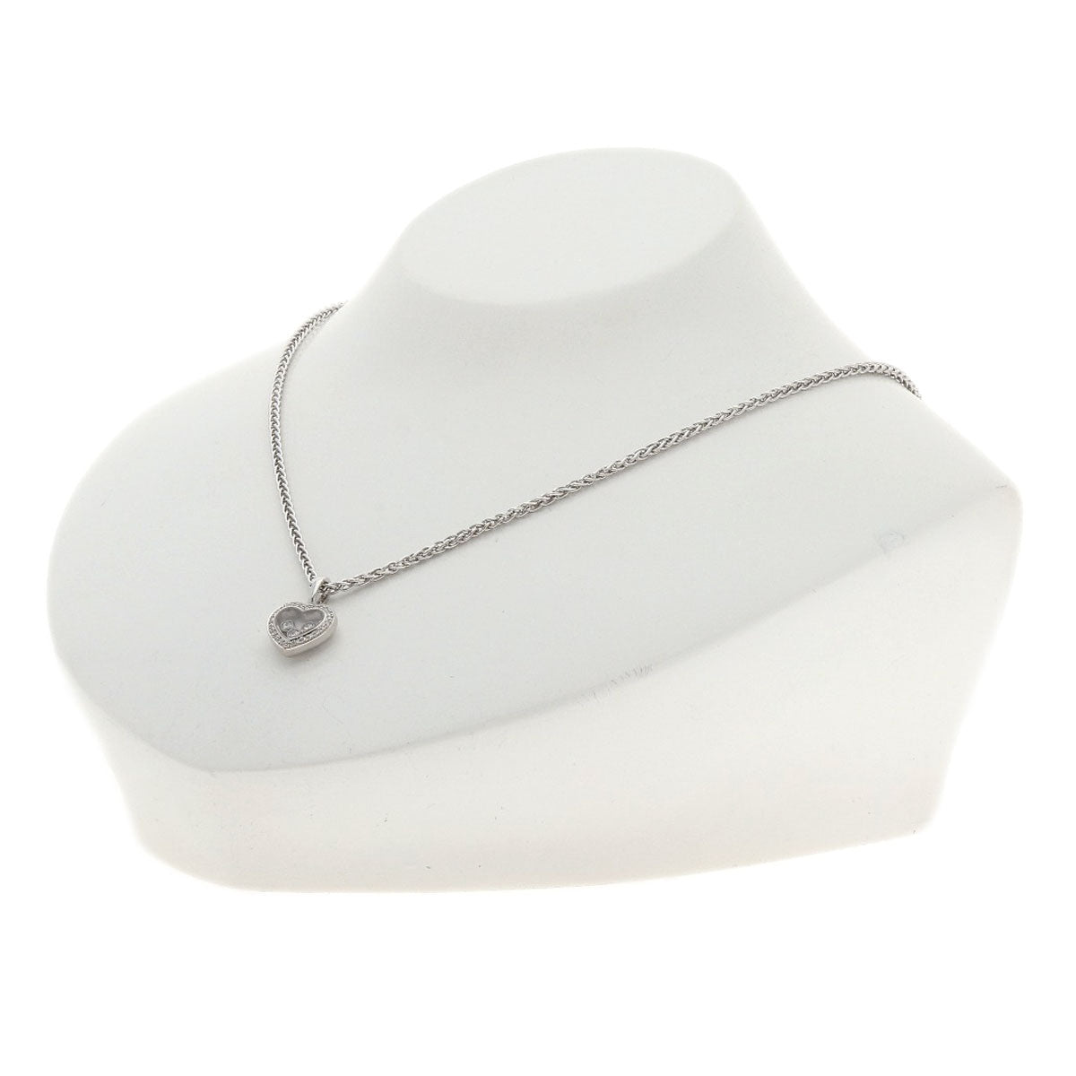 Chopard Heart Happy Diamond Necklace K18 White Gold Ladies [Used]