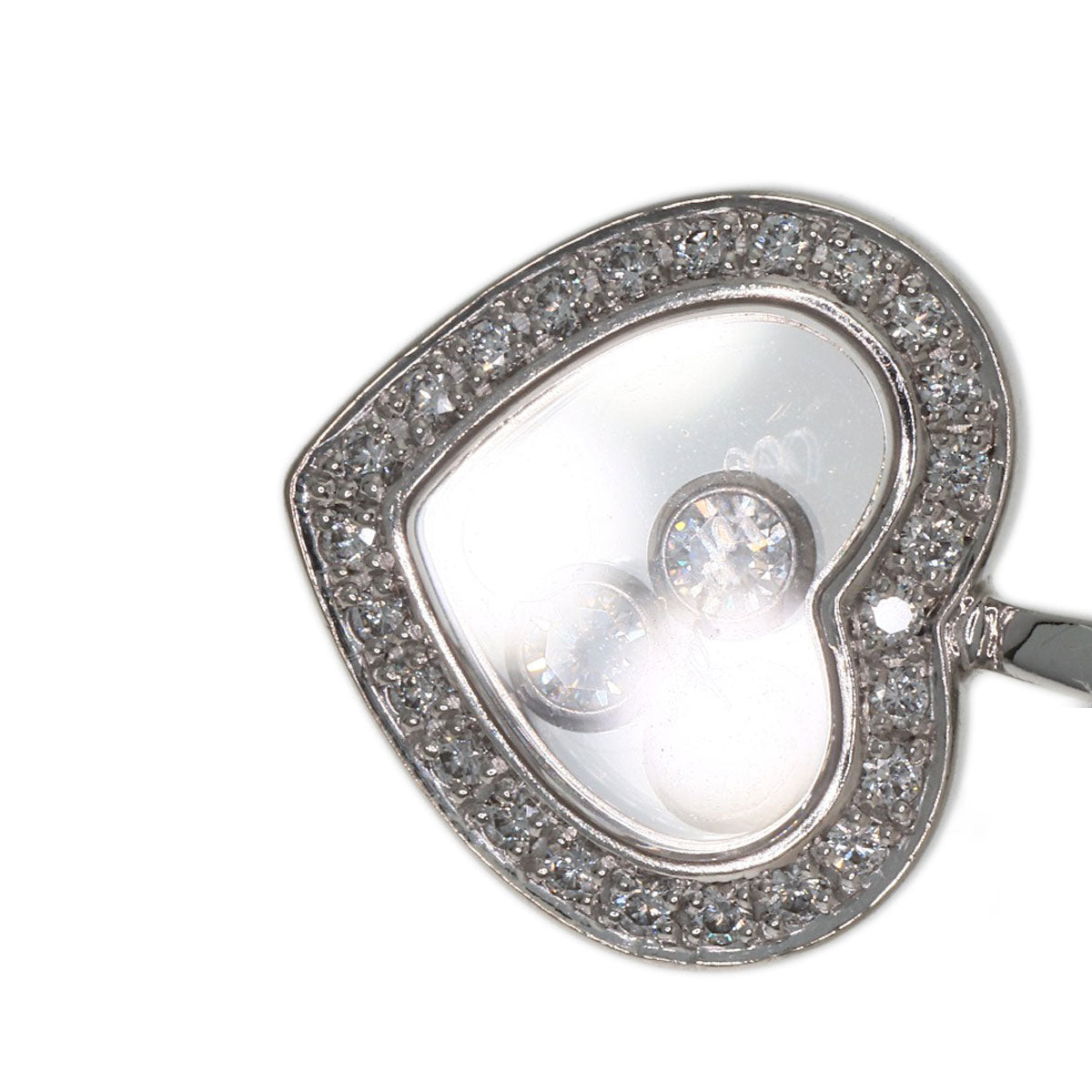 Chopard Heart Happy Diamond Necklace K18 White Gold Ladies [Used]