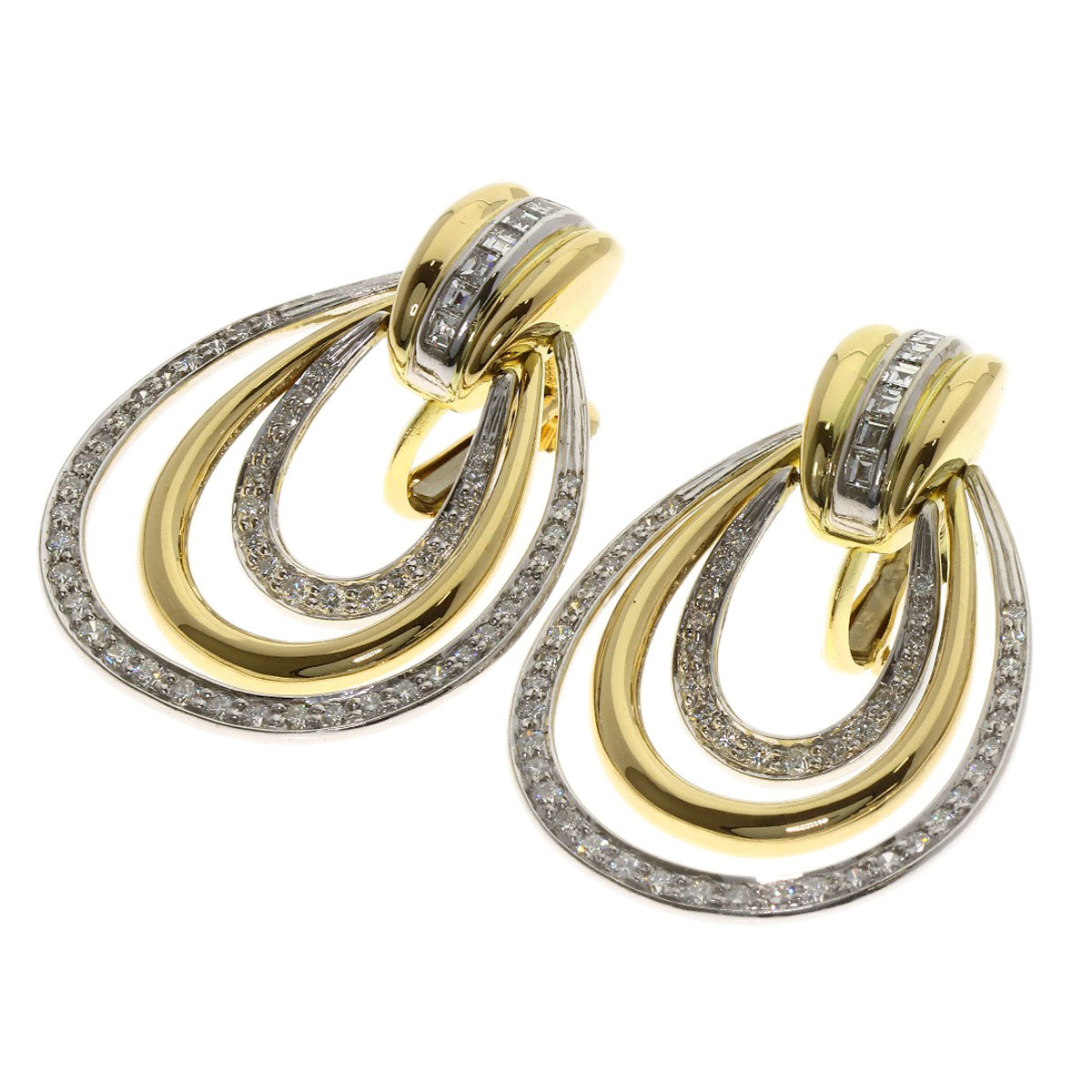 Diamond Earring K18 Yellow Gold 25g　Ladies