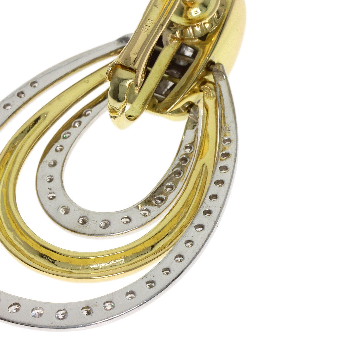 Diamond Earring K18 Yellow Gold 25g　Ladies