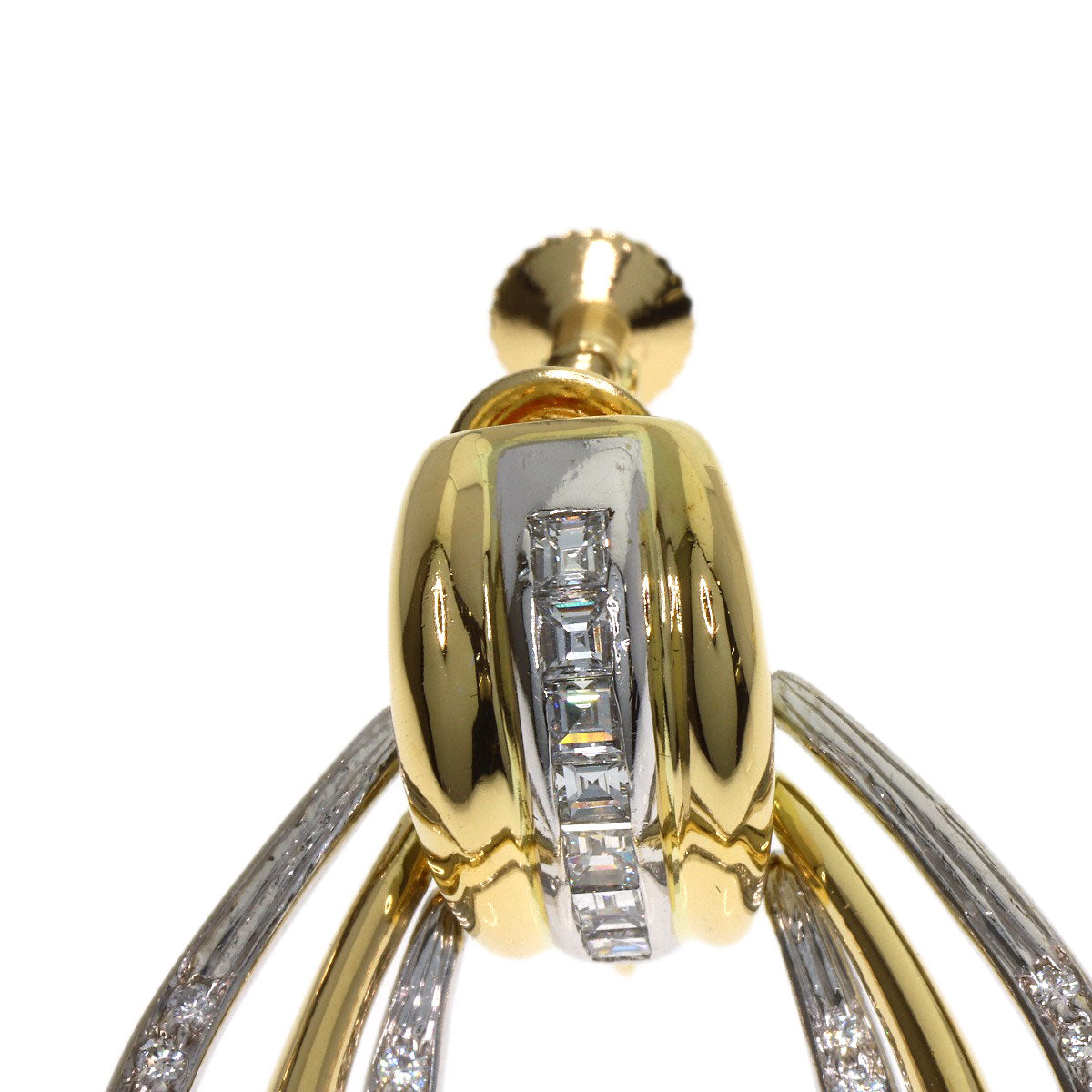 Diamond Earring K18 Yellow Gold 25g　Ladies