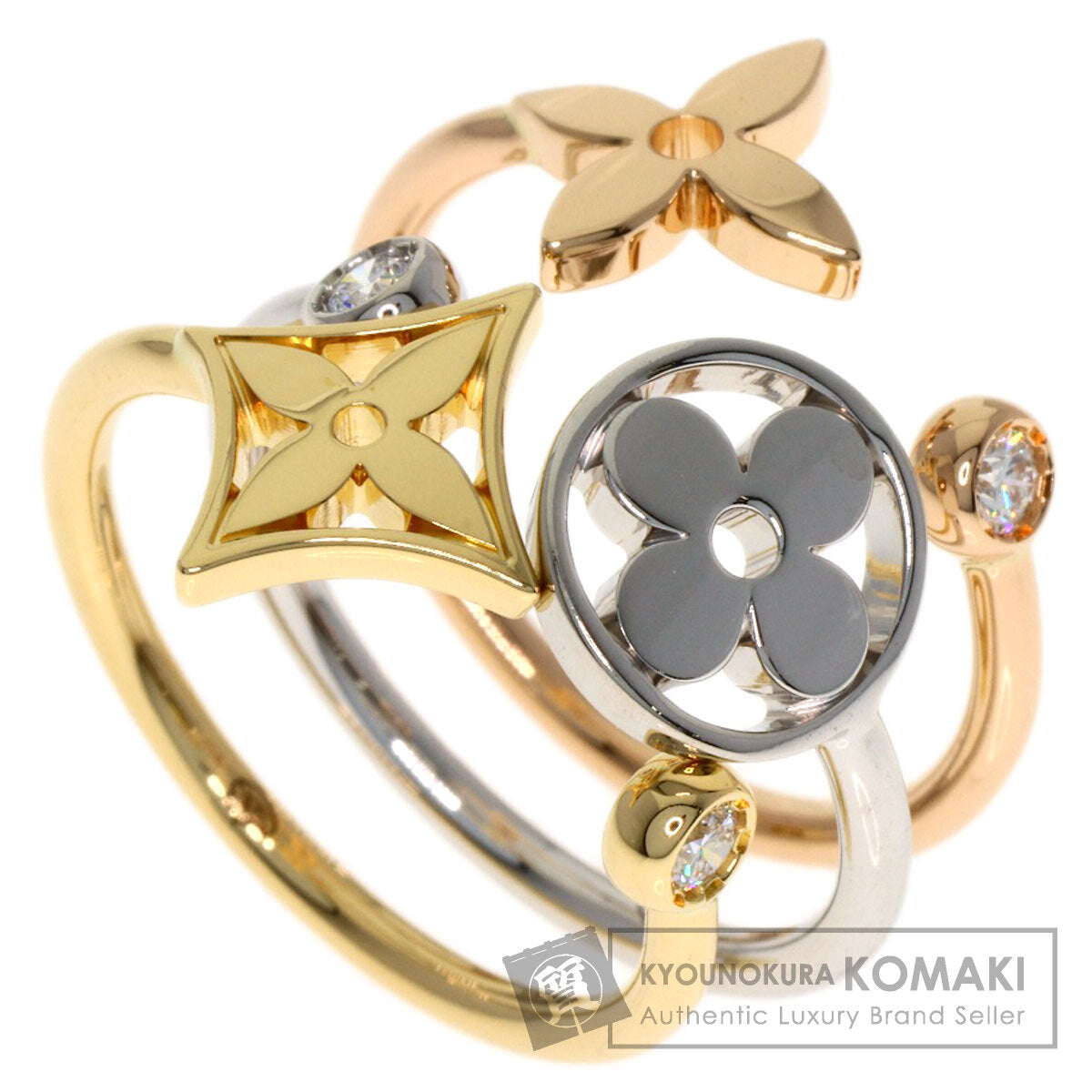 LOUIS VUITTON Berg Monogram Ldylle Diamond #47 Ring K18 Yellow Gold K18 White GoldLadies [Used]