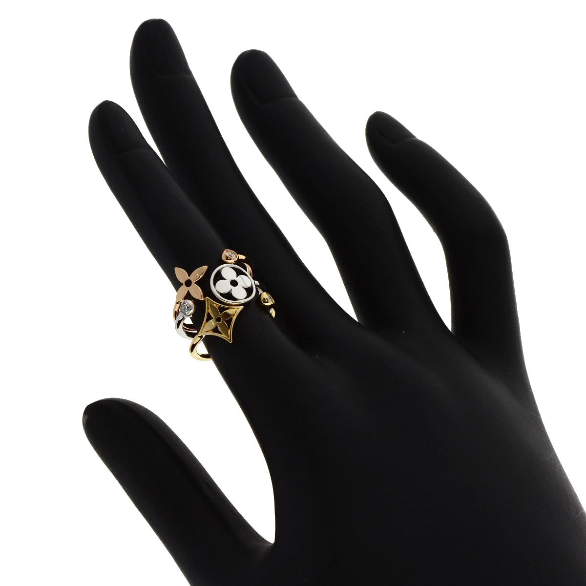 LOUIS VUITTON Berg Monogram Ldylle Diamond #47 Ring K18 Yellow Gold K18 White GoldLadies [Used]