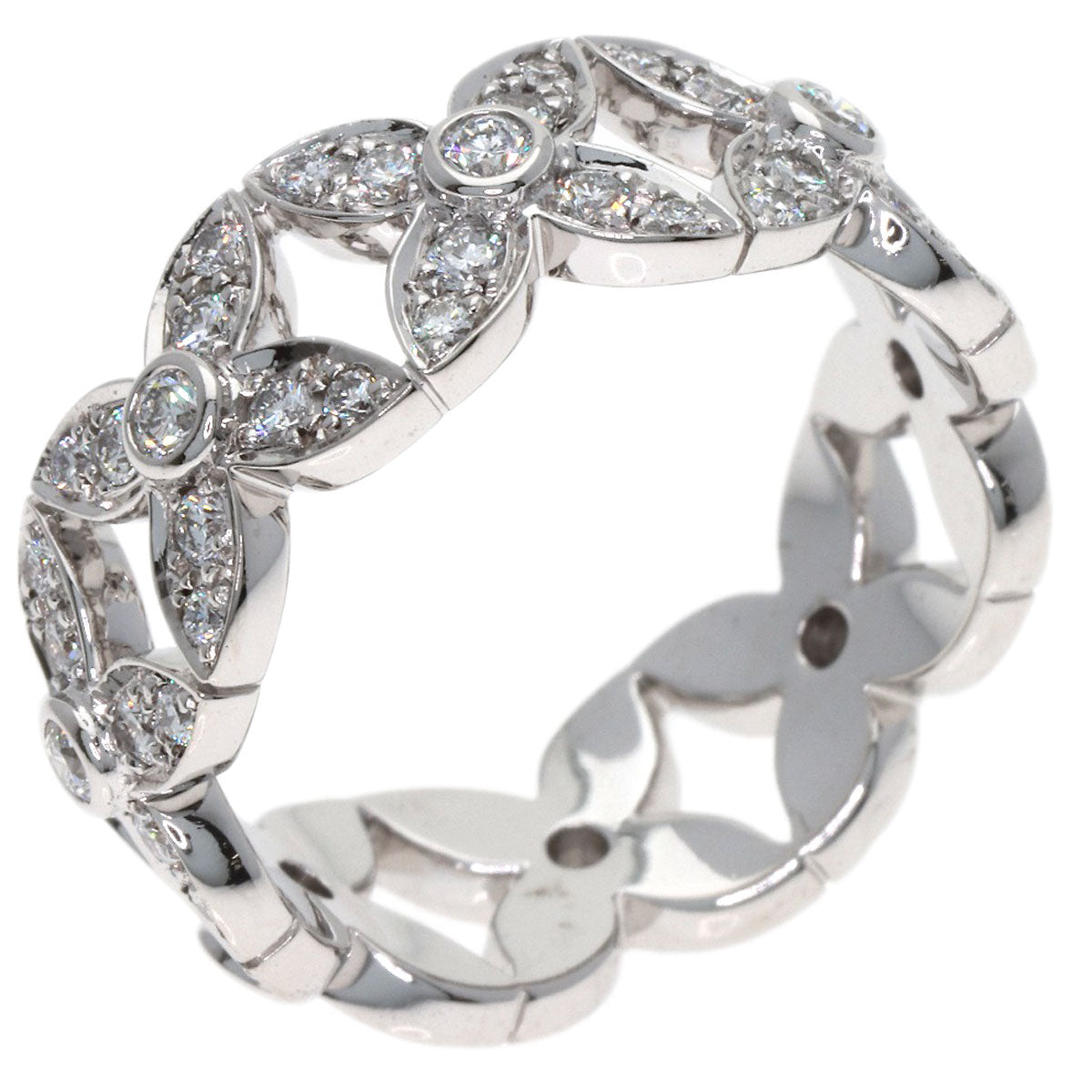 LOUIS VUITTON Anneau Crackert Full Diamond Ring K18 White Gold Ladies [Used]