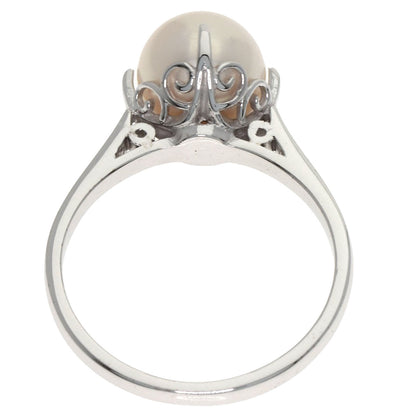MIKIMOTO Pearl Pearl Ring K14 White Gold Ladies [Used]