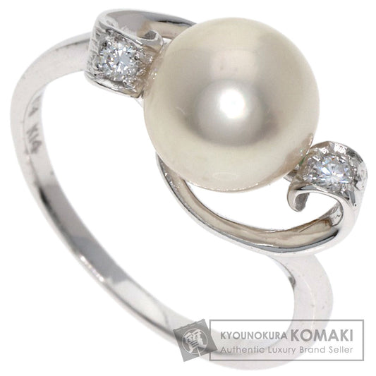 MIKIMOTO Pearl Pearl Diamond Ring K14 White Gold Ladies [Used]