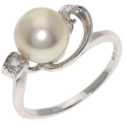 MIKIMOTO Pearl Pearl Diamond Ring K14 White Gold Ladies [Used]