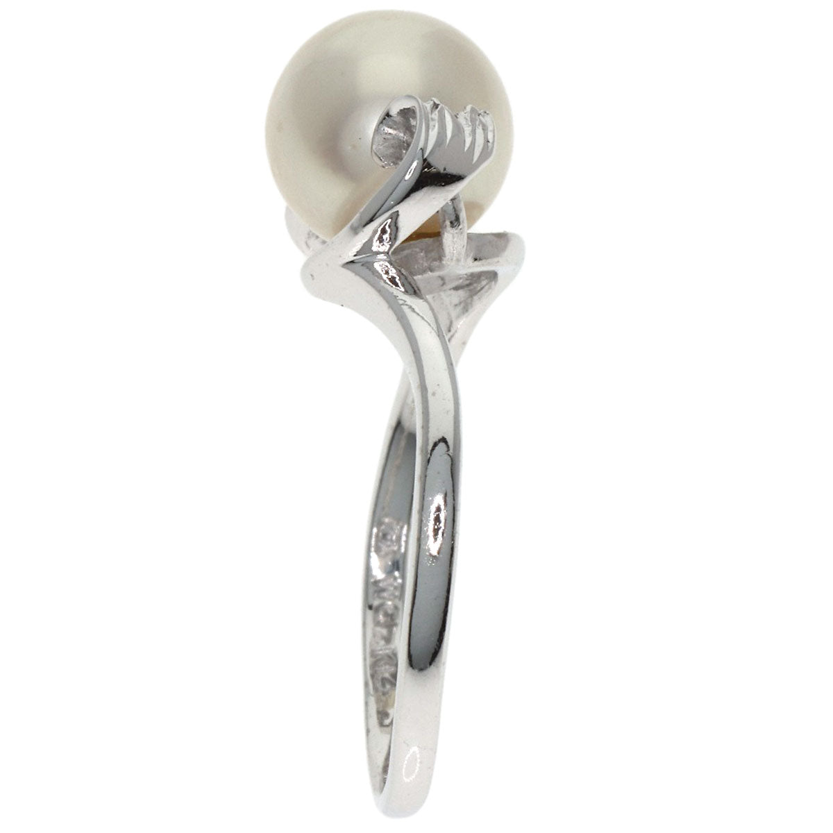 MIKIMOTO Pearl Pearl Diamond Ring K14 White Gold Ladies [Used]
