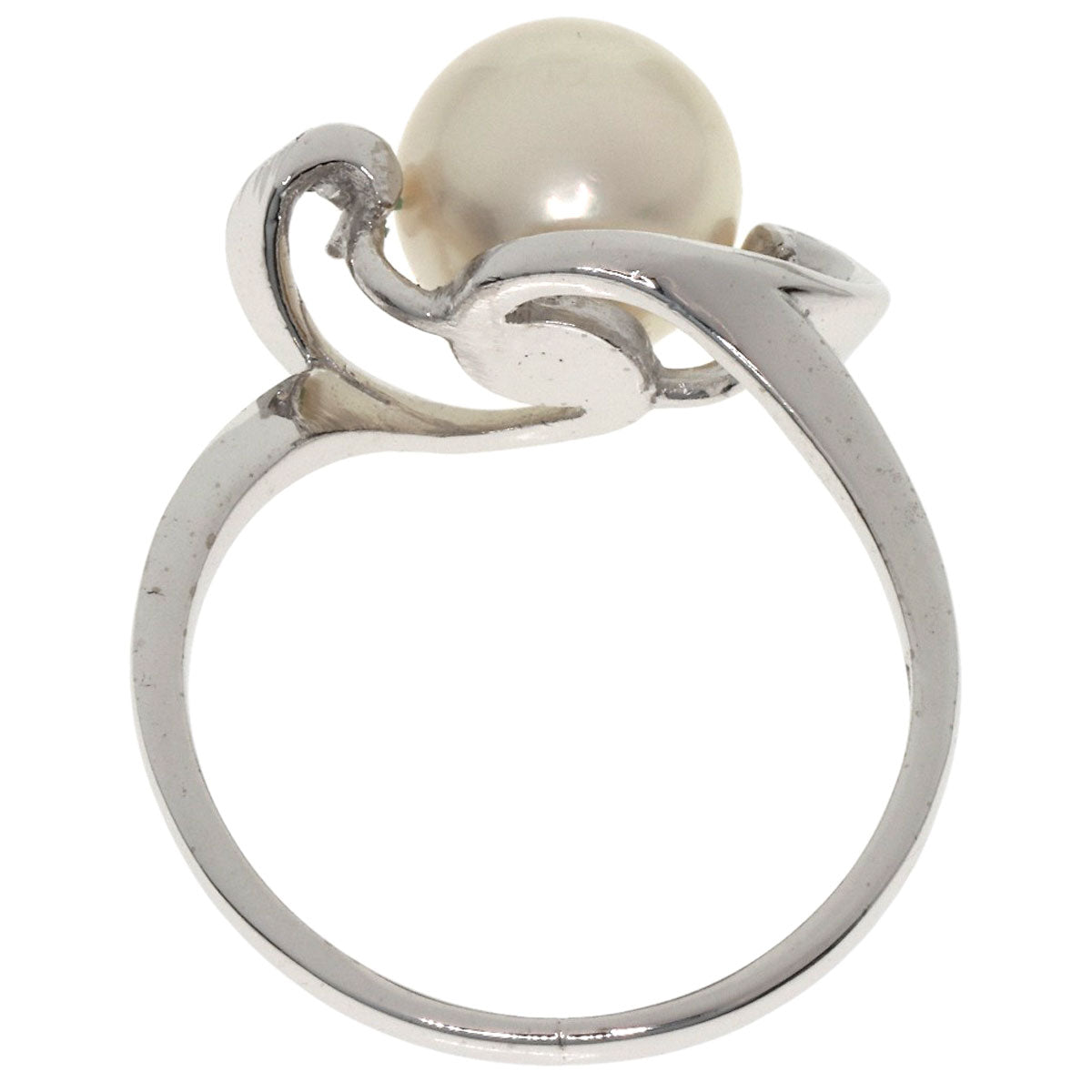 MIKIMOTO Pearl Pearl Diamond Ring K14 White Gold Ladies [Used]