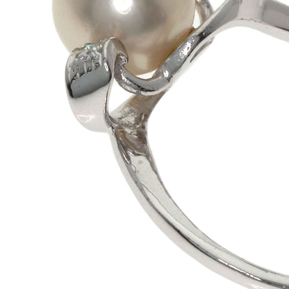 MIKIMOTO Pearl Pearl Diamond Ring K14 White Gold Ladies [Used]