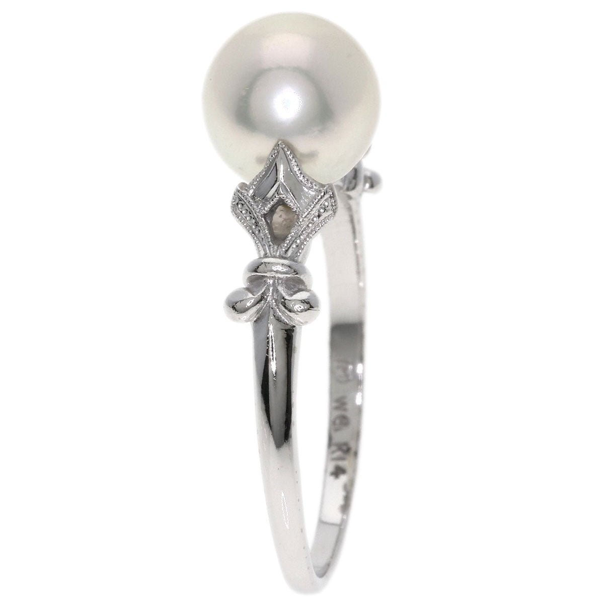MIKIMOTO Pearl Pearl Ring K14 White Gold Ladies [Used]