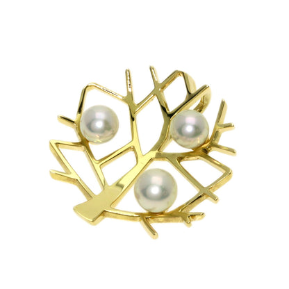 MIKIMOTO Tree of Happiness Pearl Pearl Pendant top K18 Yellow Gold Ladies [Used]