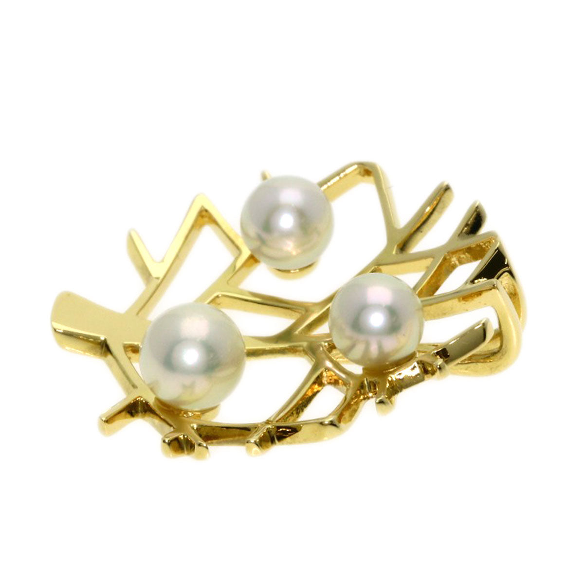 MIKIMOTO Tree of Happiness Pearl Pearl Pendant top K18 Yellow Gold Ladies [Used]
