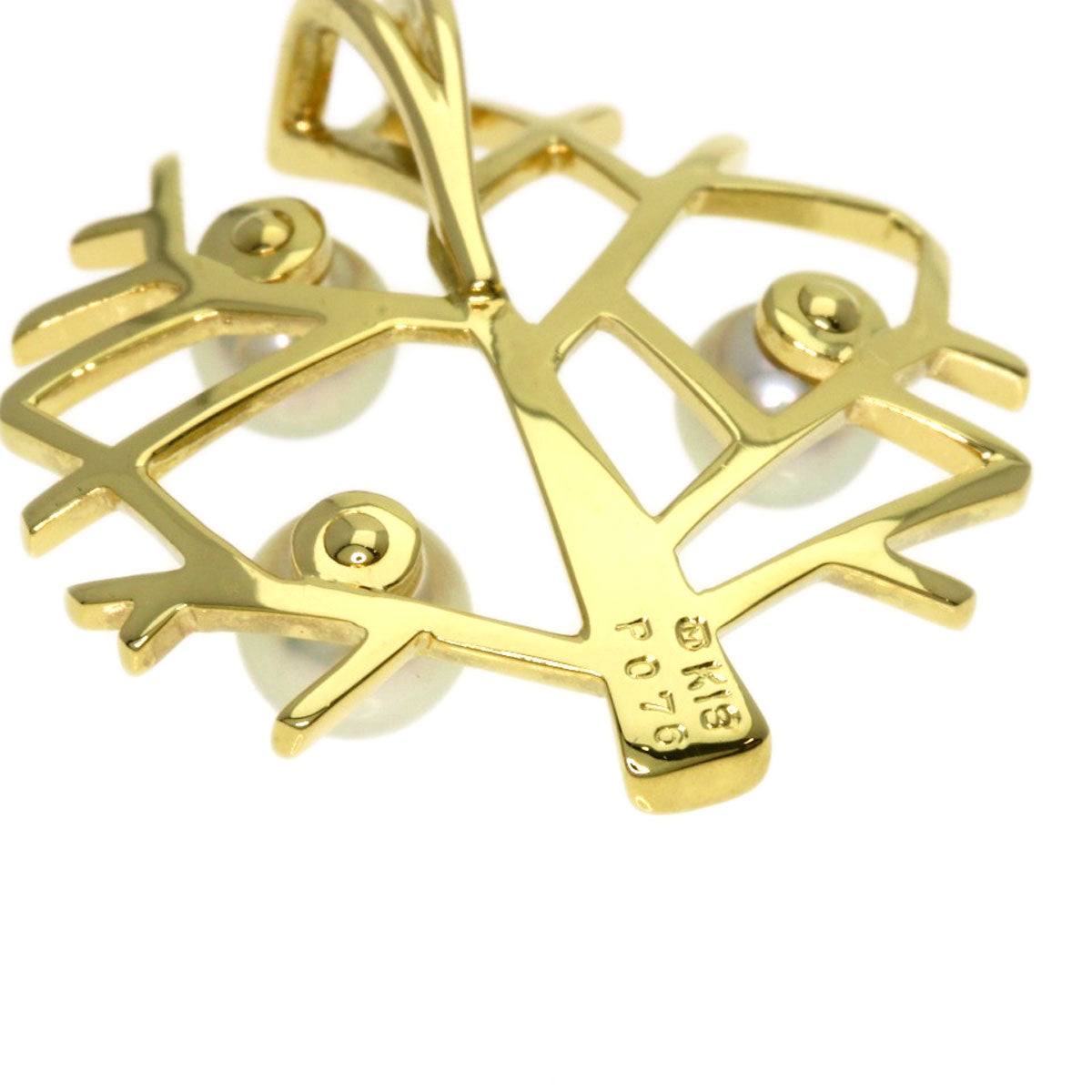 MIKIMOTO Tree of Happiness Pearl Pearl Pendant top K18 Yellow Gold Ladies [Used]