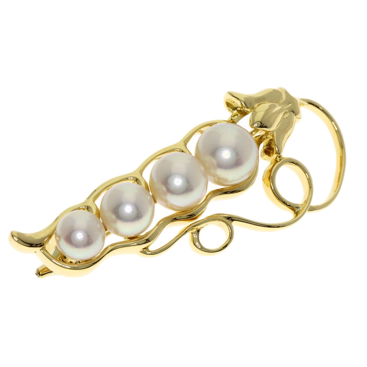 MIKIMOTO Pearl Pearl Brooch K18 Yellow Gold Ladies [Used]