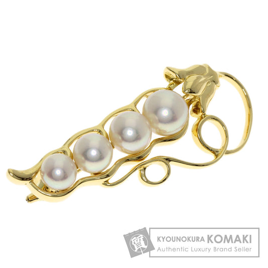 MIKIMOTO Pearl Pearl Brooch K18 Yellow Gold Ladies [Used]
