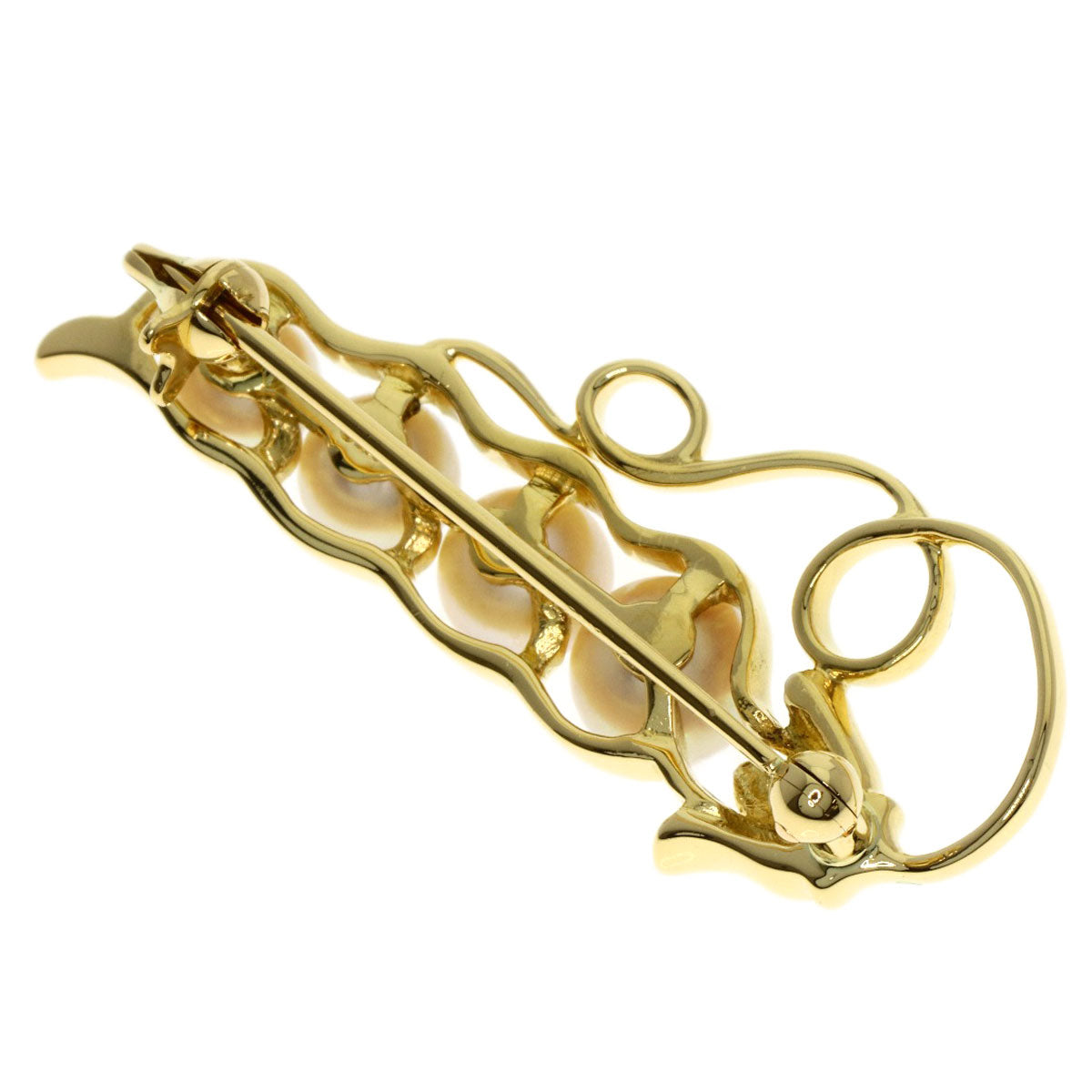 MIKIMOTO Pearl Pearl Brooch K18 Yellow Gold Ladies [Used]