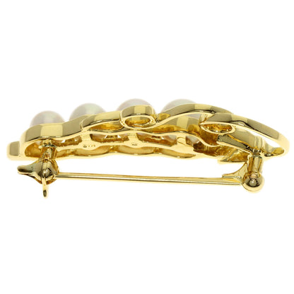 MIKIMOTO Pearl Pearl Brooch K18 Yellow Gold Ladies [Used]