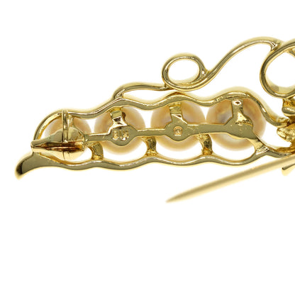 MIKIMOTO Pearl Pearl Brooch K18 Yellow Gold Ladies [Used]