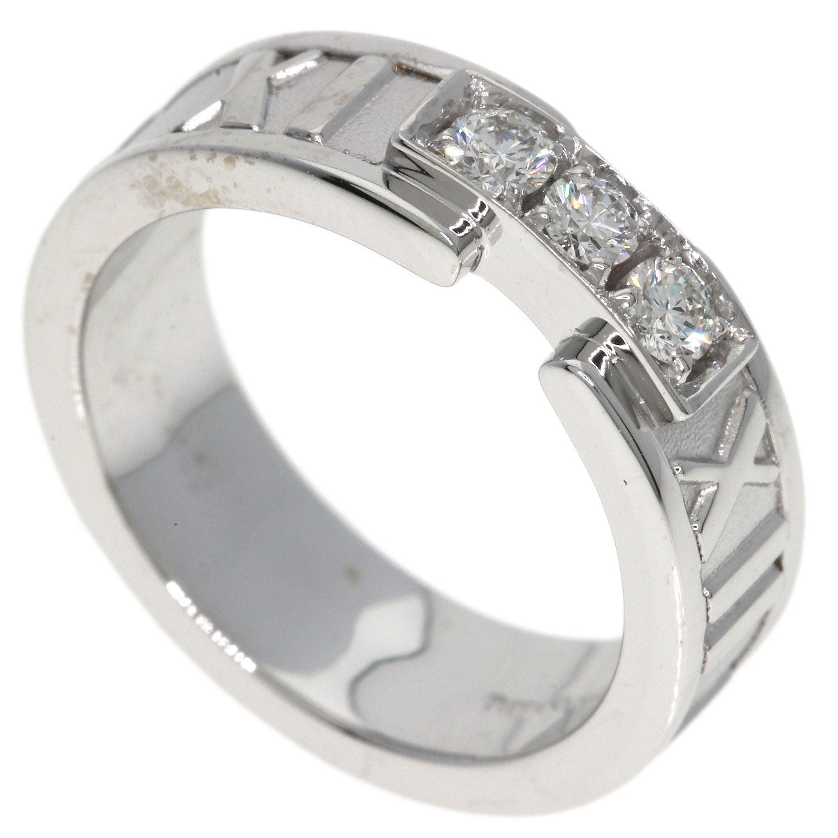 TIFFANY&Co. Atlas 3P Diamond Ring K18 White Gold Ladies [Used]