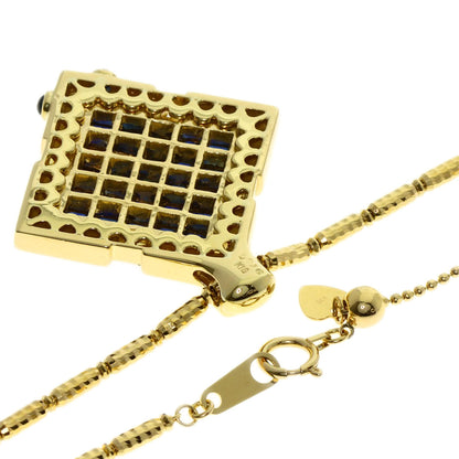 0.16ct Mystery Sapphire Diamond Necklace K18 Yellow Gold 19.6g　Ladies