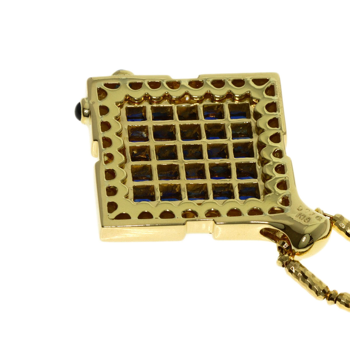 0.16ct Mystery Sapphire Diamond Necklace K18 Yellow Gold 19.6g　Ladies
