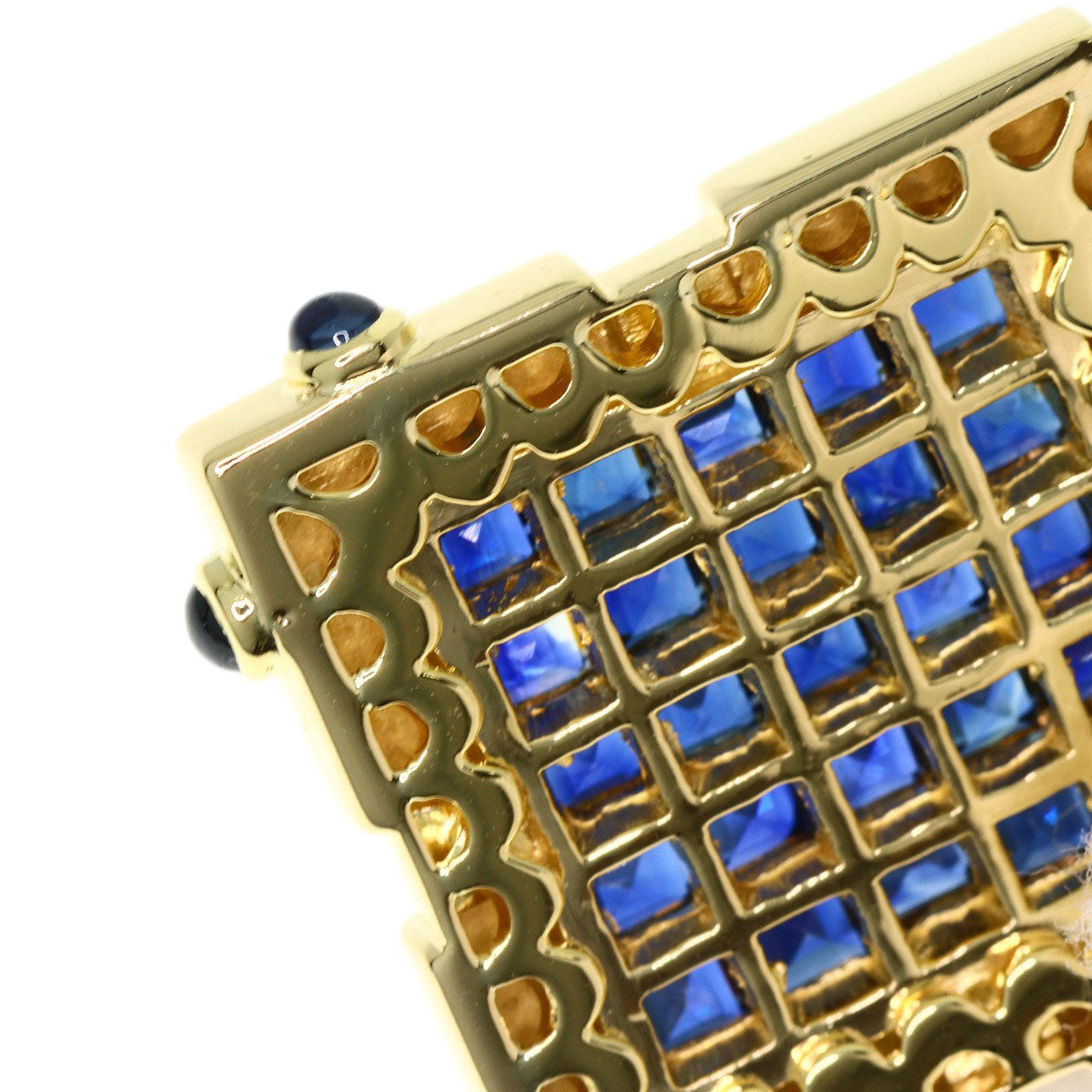 0.16ct Mystery Sapphire Diamond Necklace K18 Yellow Gold 19.6g　Ladies