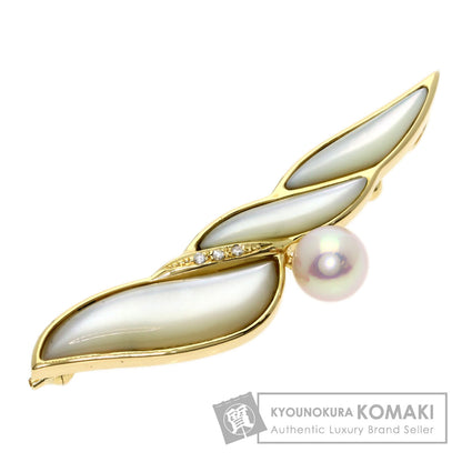 TASAKI Pearl Pearl Diamond Shell Brooch K18 Yellow Gold Ladies [Used]