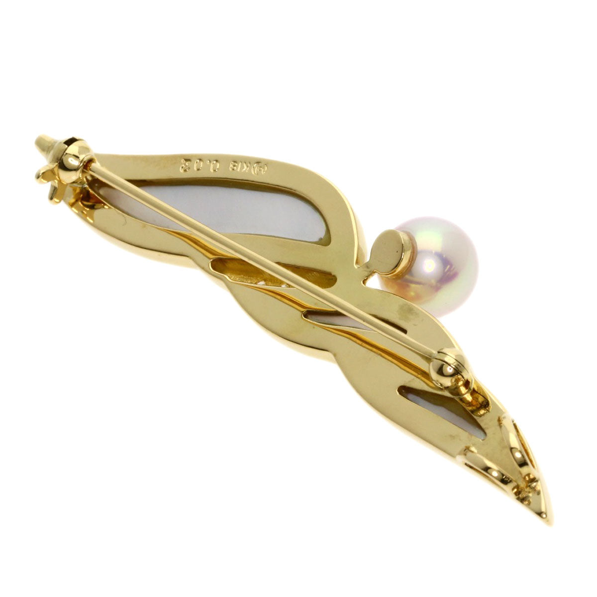 TASAKI Pearl Pearl Diamond Shell Brooch K18 Yellow Gold Ladies [Used]