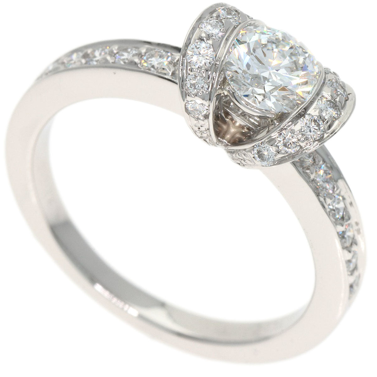 TIFFANY&Co. Ribbon Diamond Ring Platinum PT950 Ladies [Used]