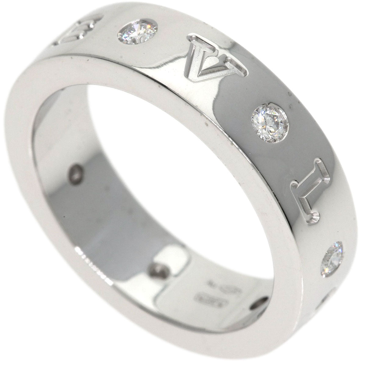 BVLGARI Roman Sorbet Diamond #49 Ring K18 White Gold Ladies [Used]