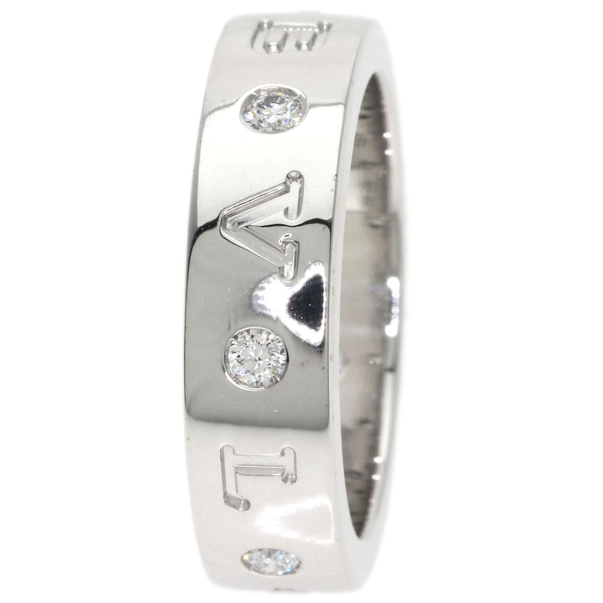 BVLGARI Roman Sorbet Diamond #49 Ring K18 White Gold Ladies [Used]