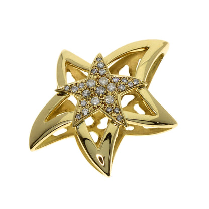 0.62ct Star motif Diamond Pendant top K18 Yellow Gold 11.8g　Ladies