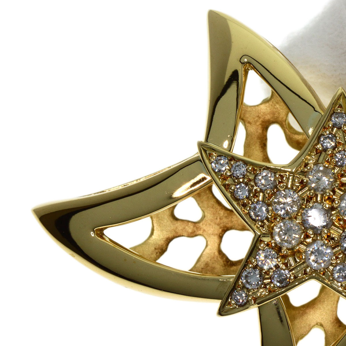 0.62ct Star motif Diamond Pendant top K18 Yellow Gold 11.8g　Ladies