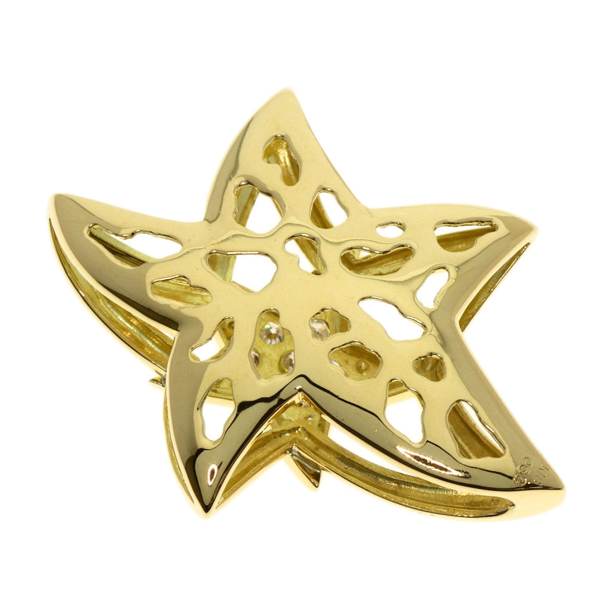 0.62ct Star motif Diamond Pendant top K18 Yellow Gold 11.8g　Ladies