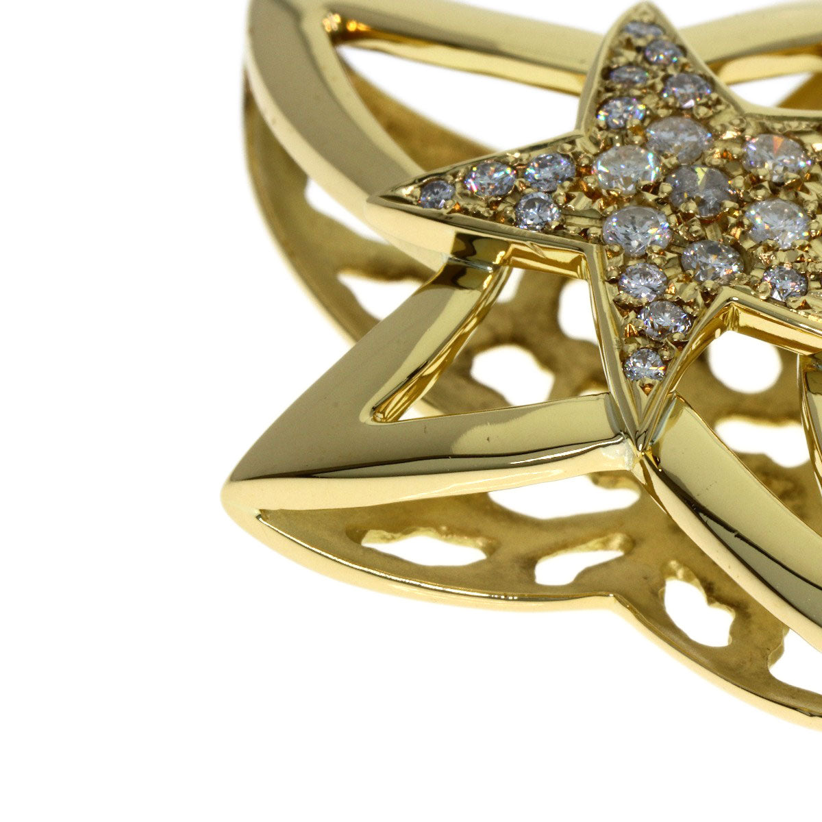 0.62ct Star motif Diamond Pendant top K18 Yellow Gold 11.8g　Ladies