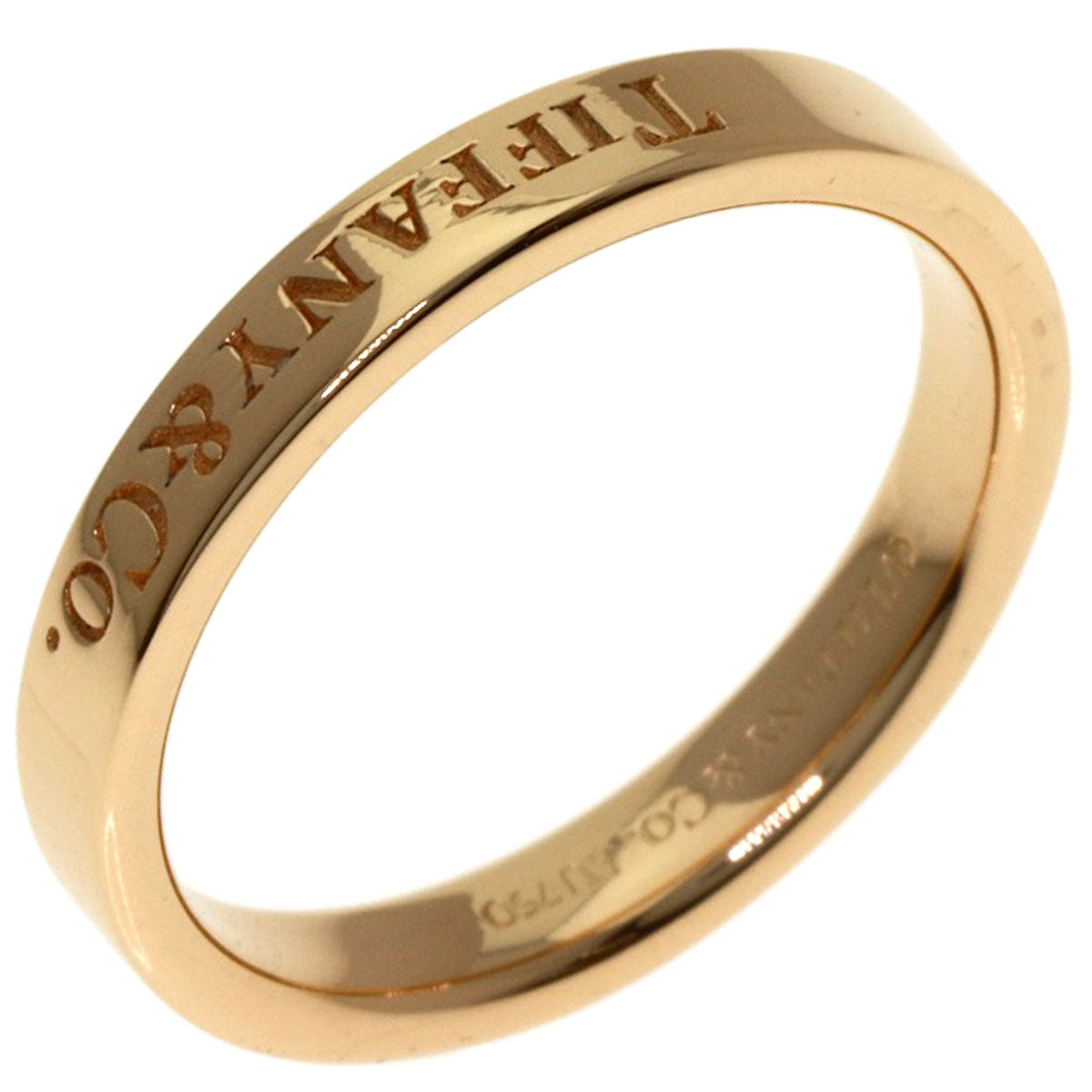 TIFFANY&Co. Flat band Ring K18 Pink Gold Ladies [Used]