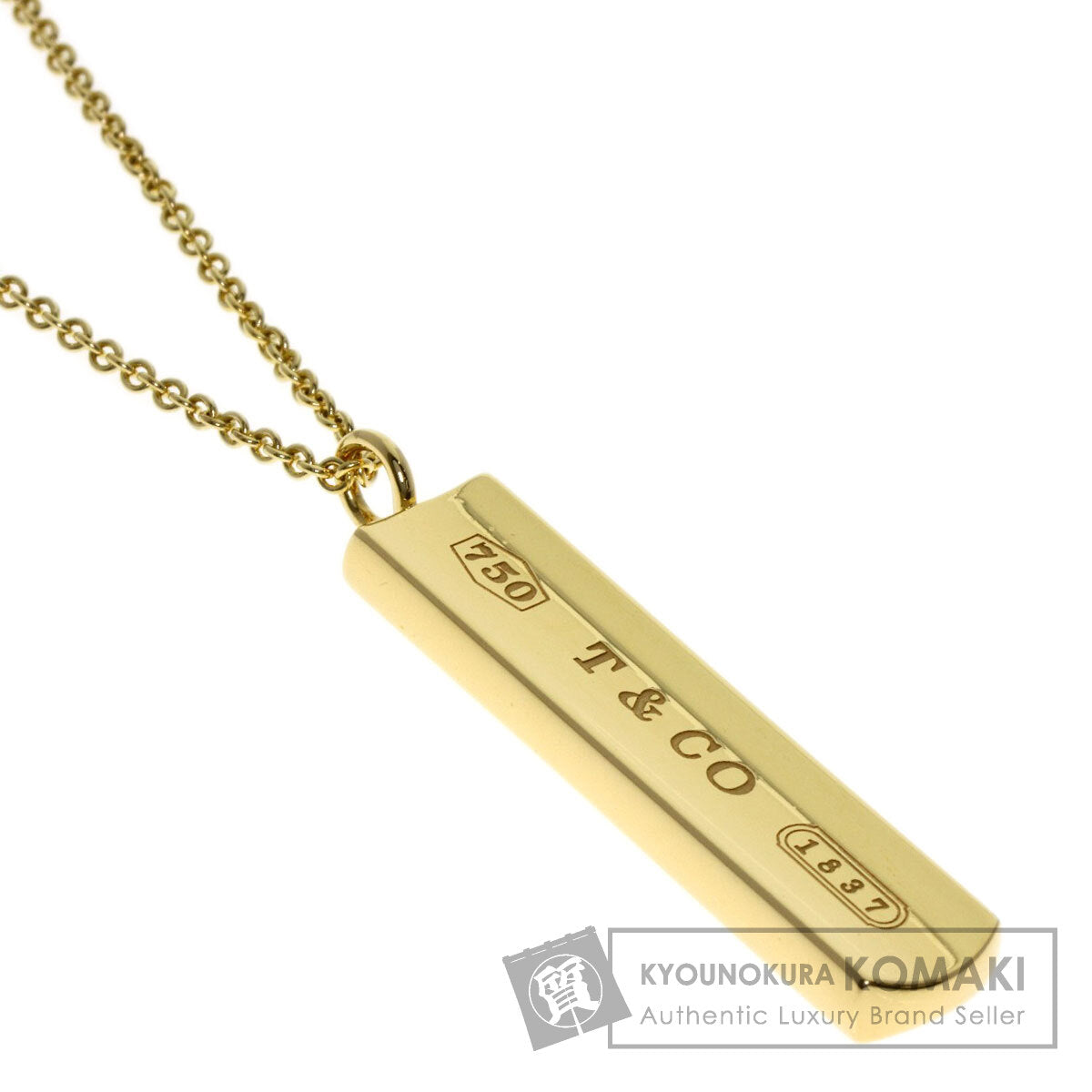 TIFFANY&Co. 1837 bar Necklace K18 Yellow Gold Ladies [Used]