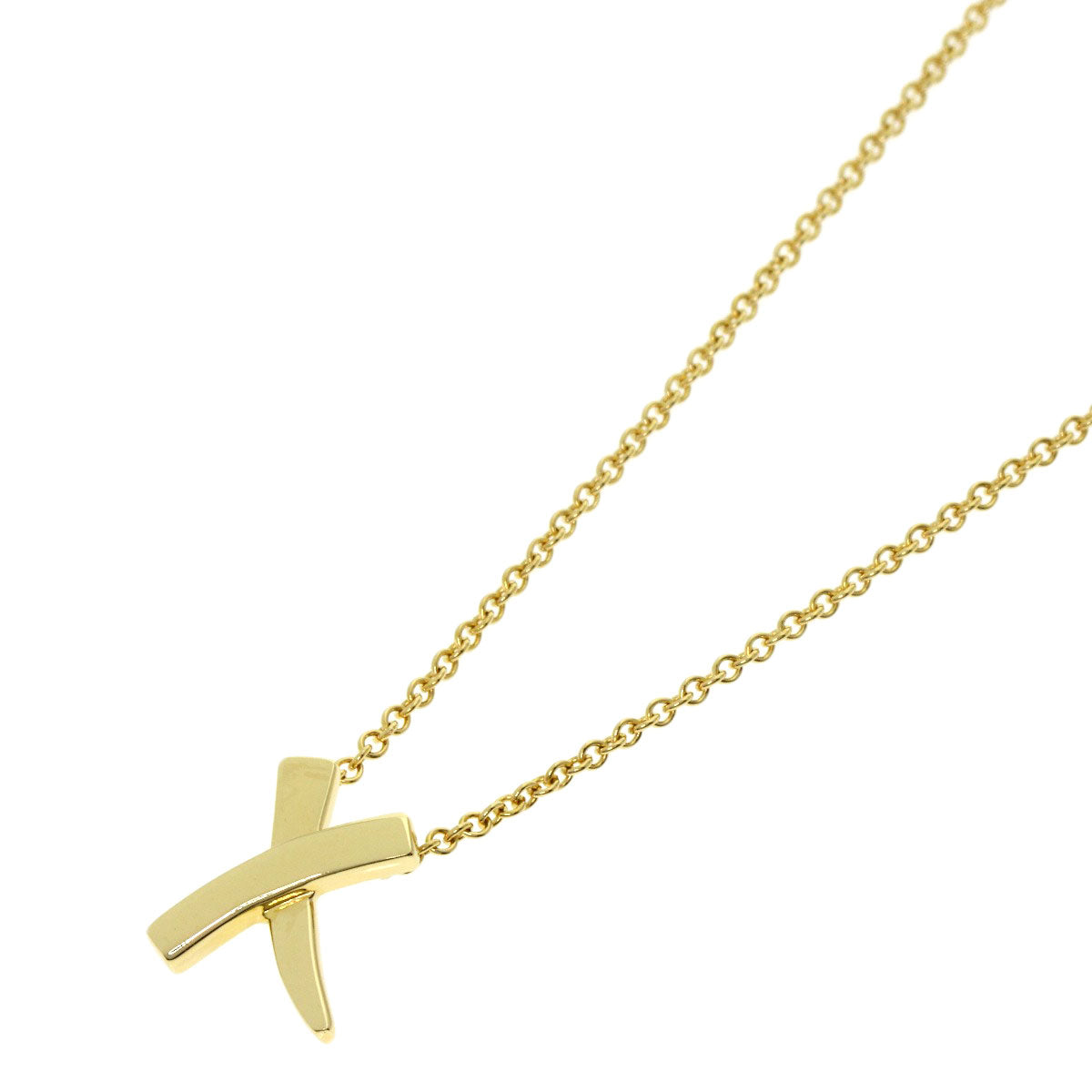 TIFFANY&Co. kiss Necklace K18 Yellow Gold Ladies [Used]