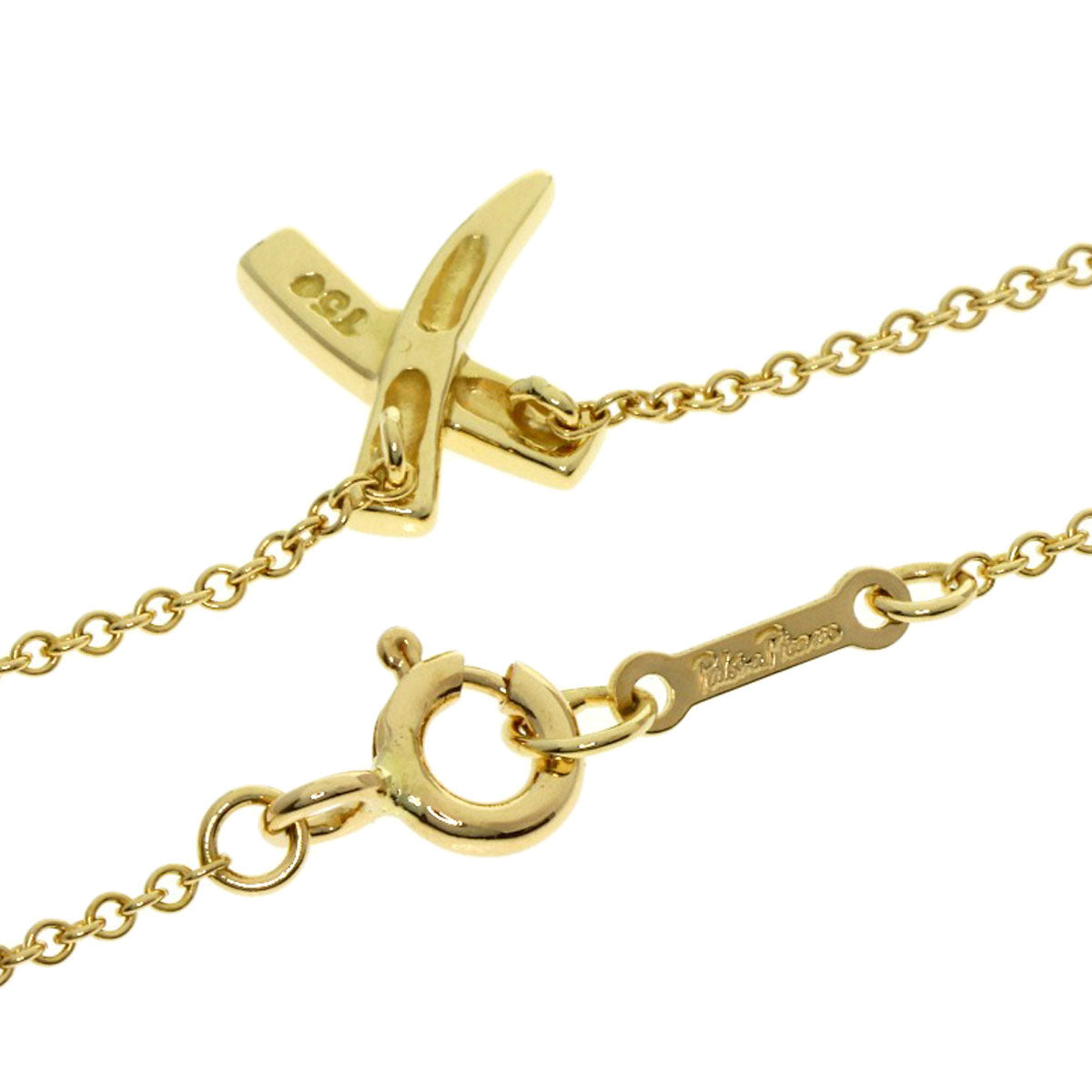 TIFFANY&Co. kiss Necklace K18 Yellow Gold Ladies [Used]
