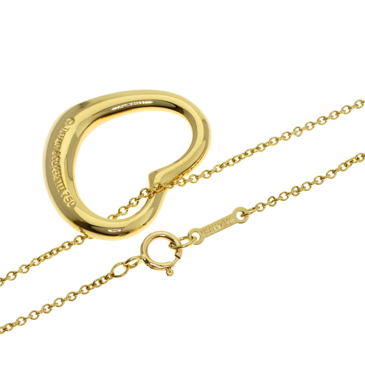 TIFFANY&Co. Open heart Necklace K18 Yellow Gold Ladies [Used]