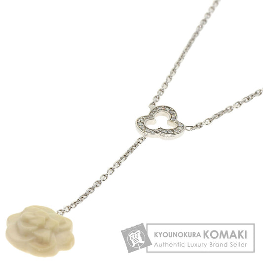 CHANEL Camellia Diamond Necklace K18 White Gold Ladies [Used]