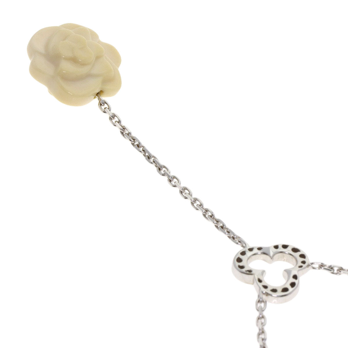 CHANEL Camellia Diamond Necklace K18 White Gold Ladies [Used]